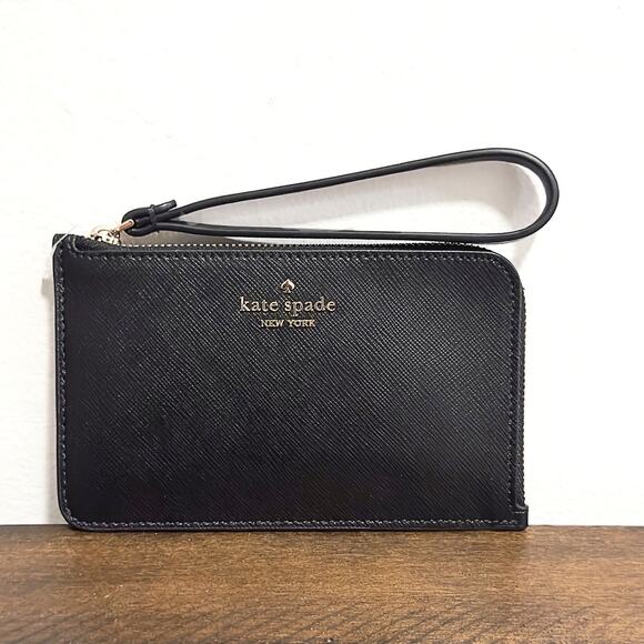 kate spade Handbags - NWT: Kate Spade: Women's, Lucy, Black, Leather,  L-zip Wristlet (small)
